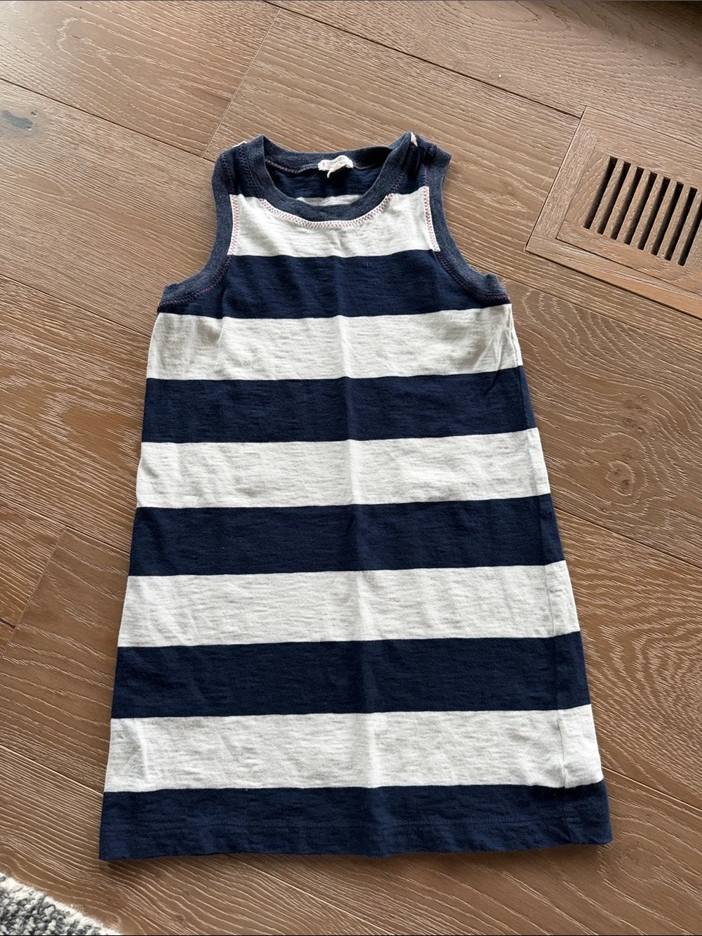 Crewcuts Navy & White Striped Sleeveless Knit Dress
